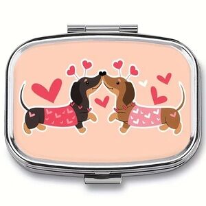 New Cute Pink Dachshund Pill Box #357